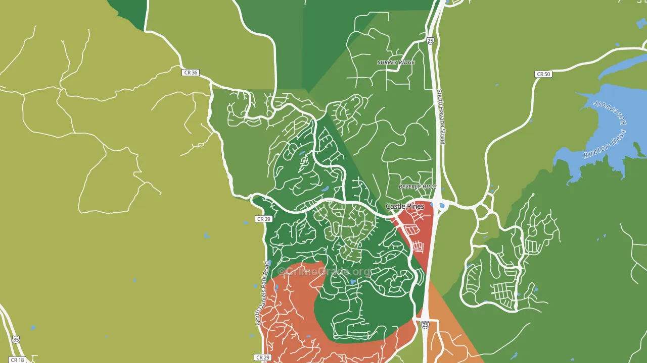 Castle Pines North, CO Map of Robbery Rates