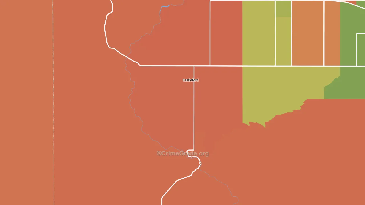Castleford, ID Map of Robbery Rates