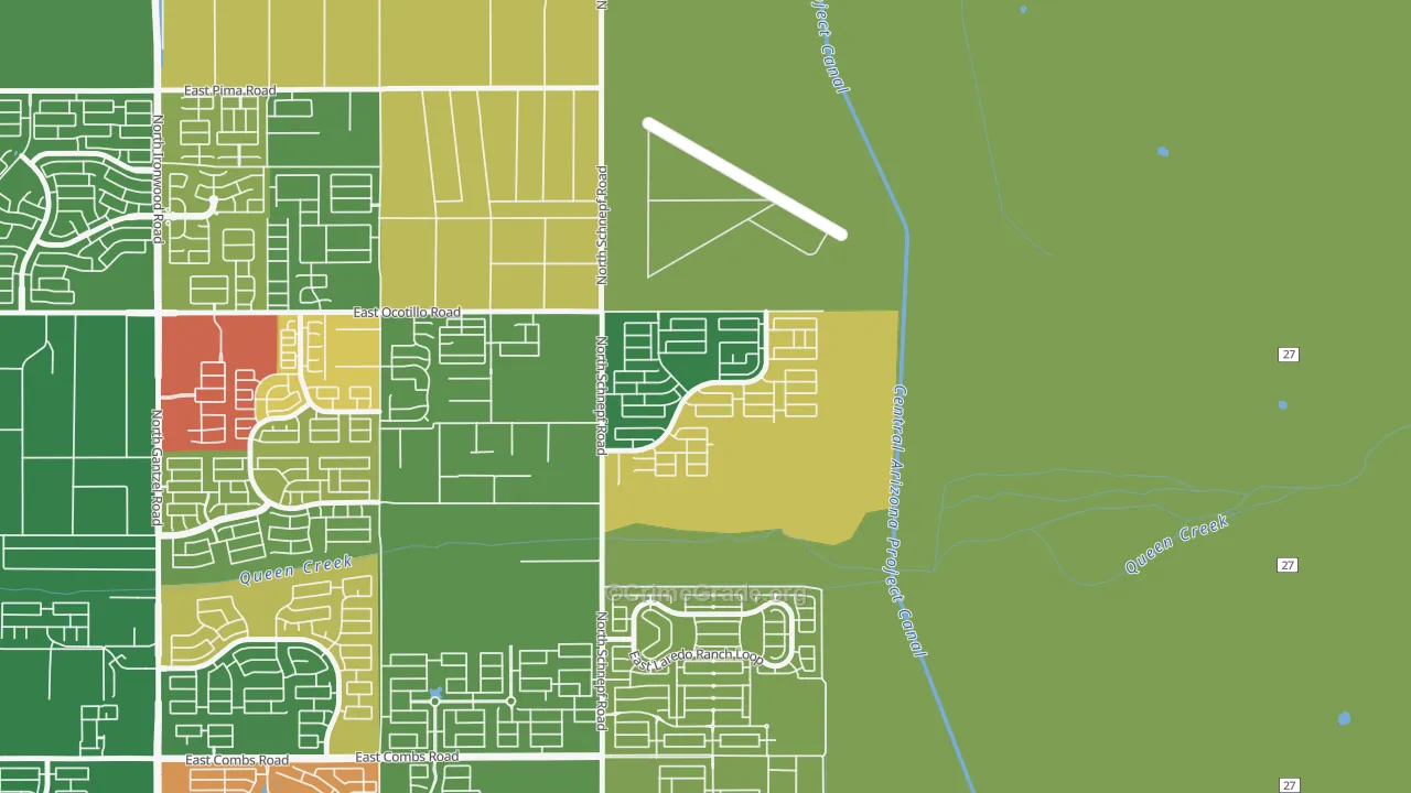 Castlegate, San Tan Valley, AZ Map of Robbery Rates