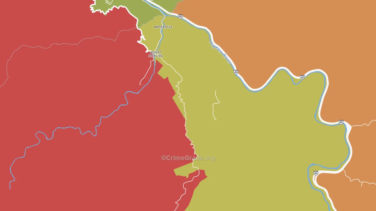 Cataloochee, NC Map of Robbery Rates