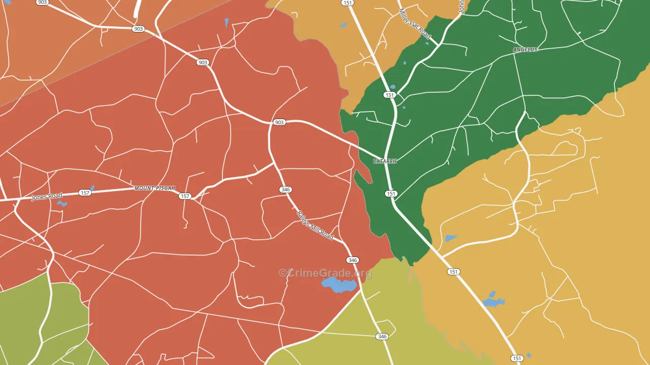 Catarrh, SC Map of Robbery Rates