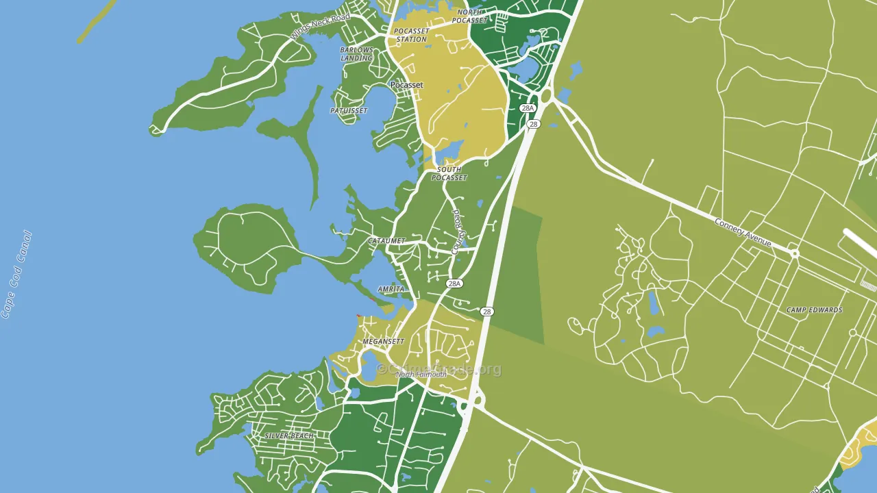 Cataumet, MA Map of Robbery Rates