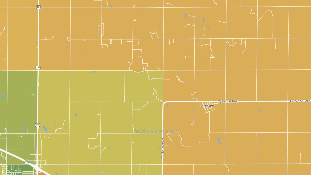 Catharine, KS Map of Robbery Rates