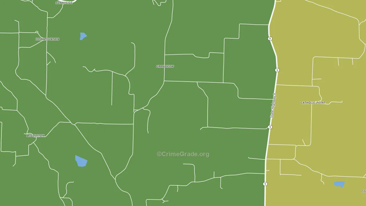 Catholic Point, AR Map of Robbery Rates