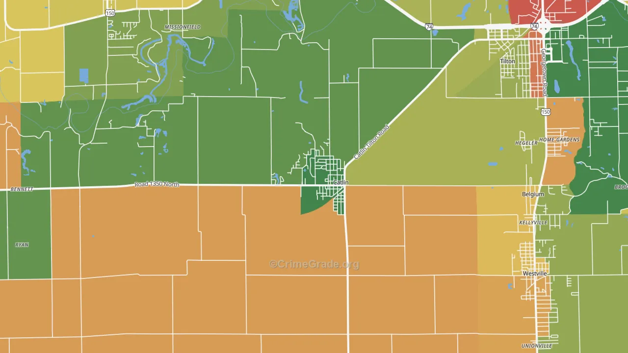 Catlin, IL Map of Robbery Rates