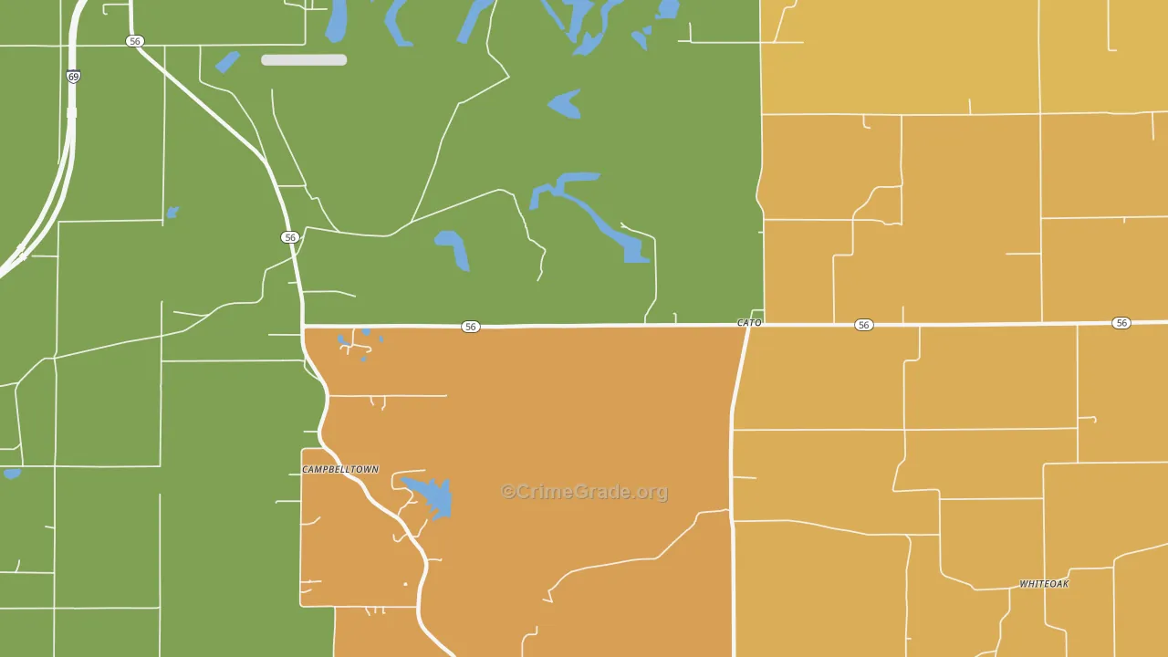 Cato, IN Map of Robbery Rates