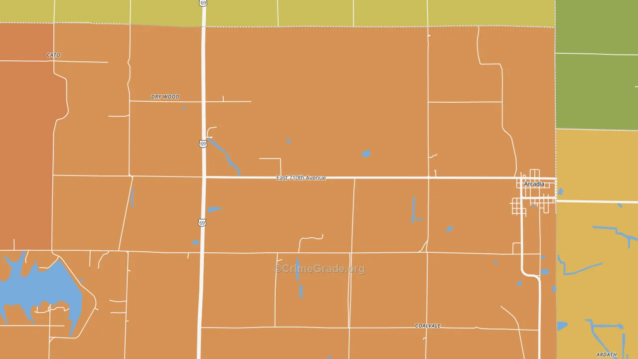 Cato, KS Map of Robbery Rates