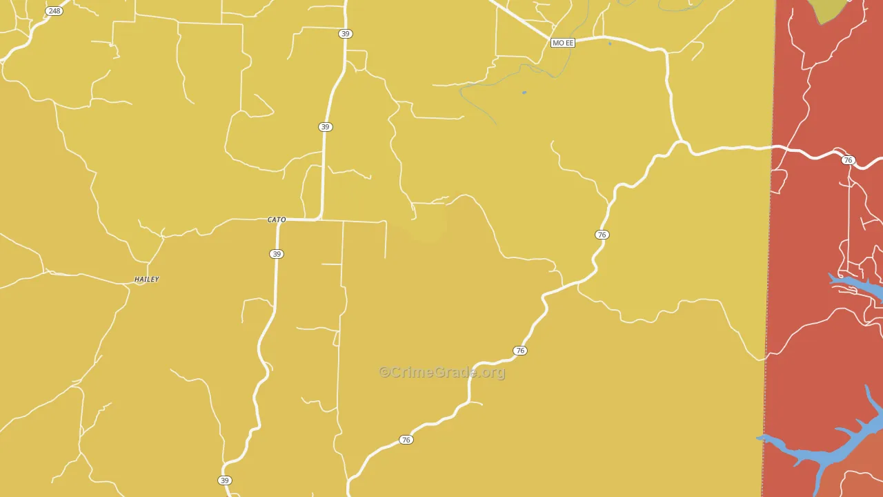 Cato, MO Map of Robbery Rates