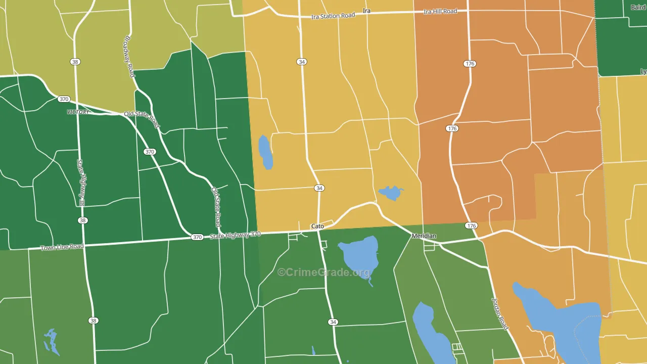 Cato, NY Map of Robbery Rates