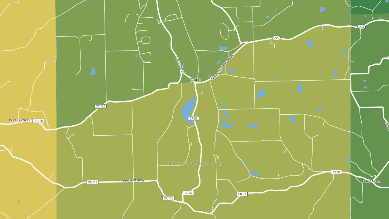 Caton, NY Map of Robbery Rates