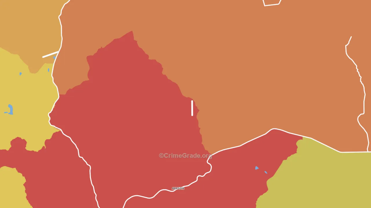 Catron County, NM Map of Robbery Rates