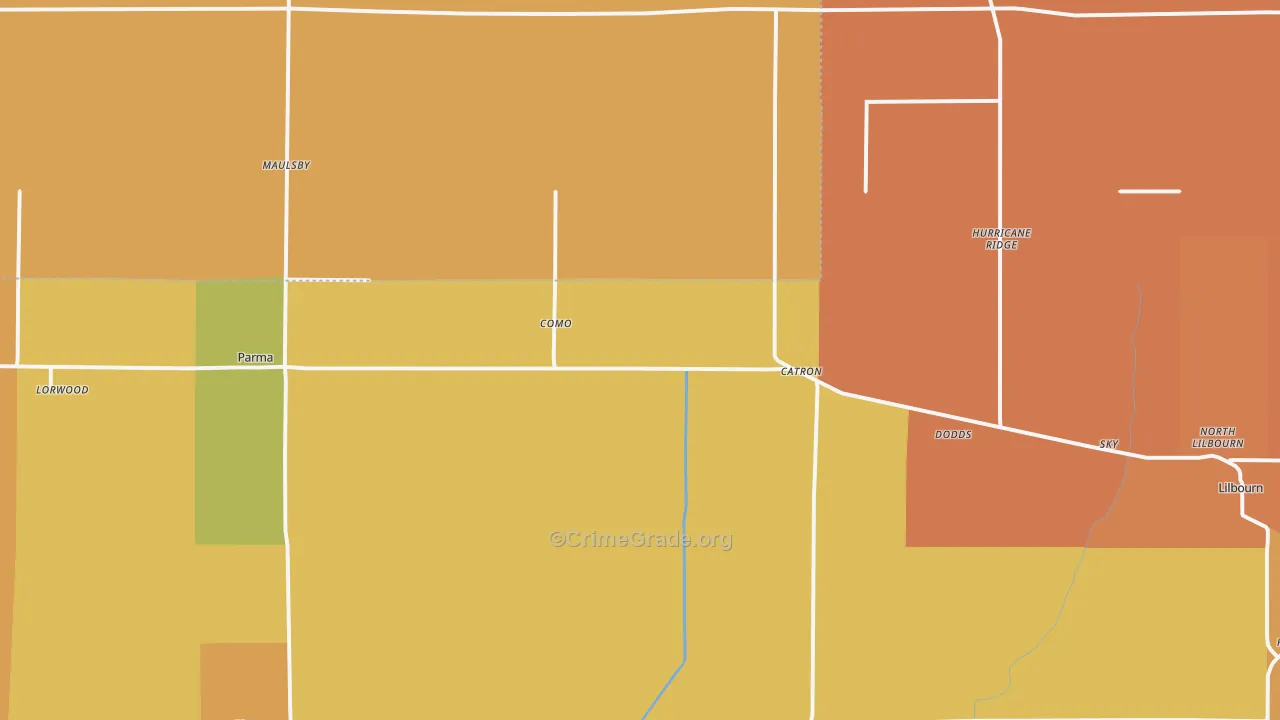 Catron, MO Map of Robbery Rates