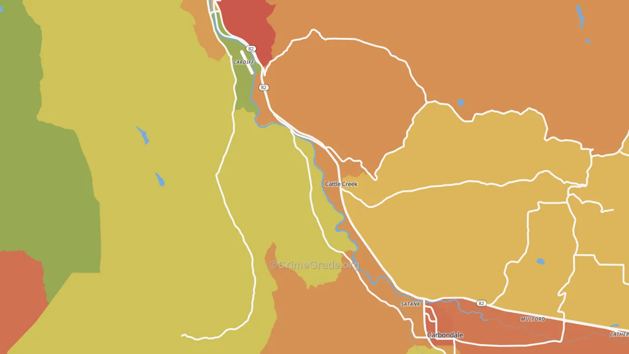 Cattle Creek, CO Map of Robbery Rates