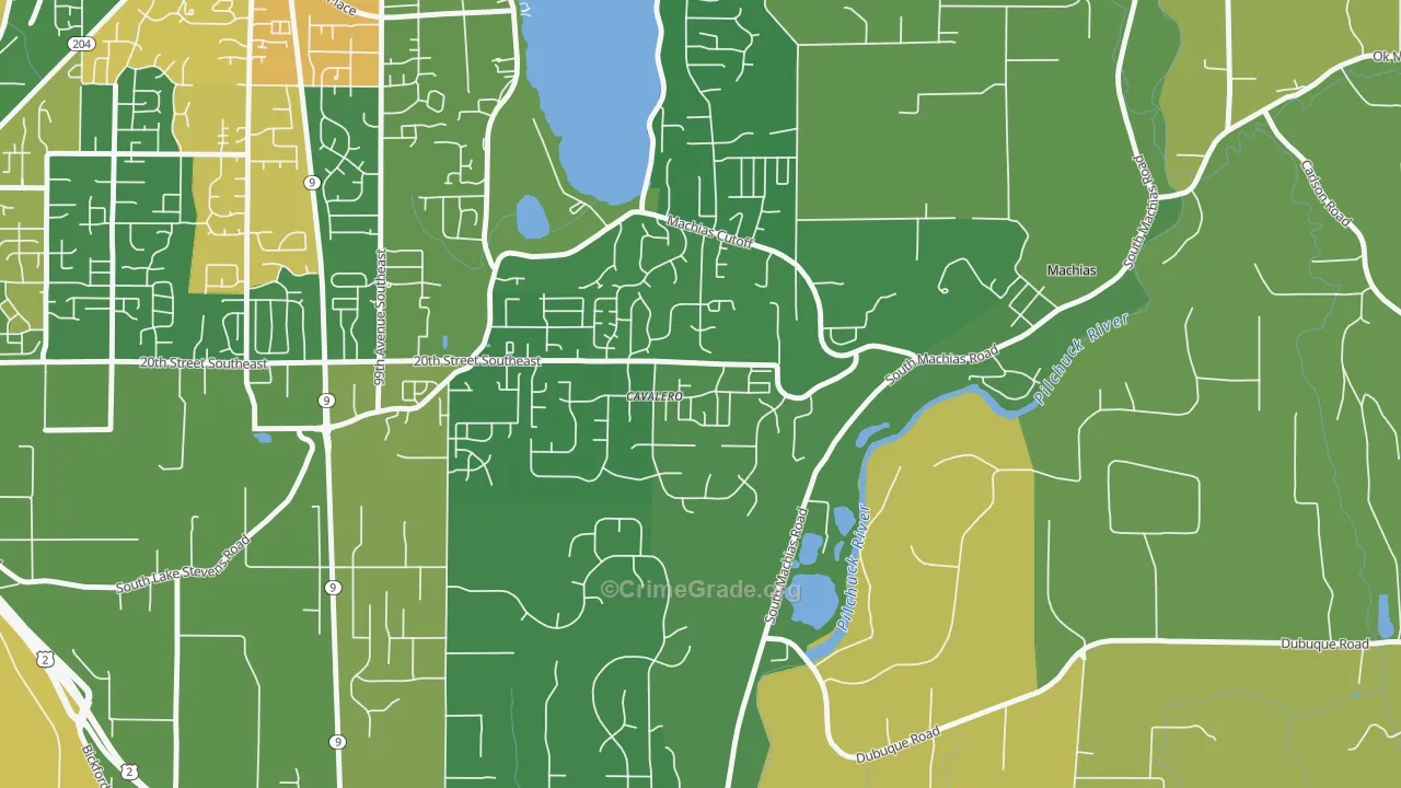 Cavalero, WA Map of Robbery Rates