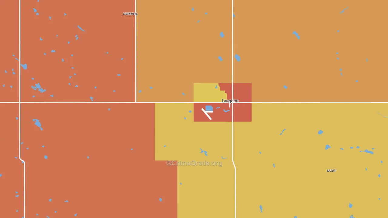 Cavalier County, ND Map of Robbery Rates