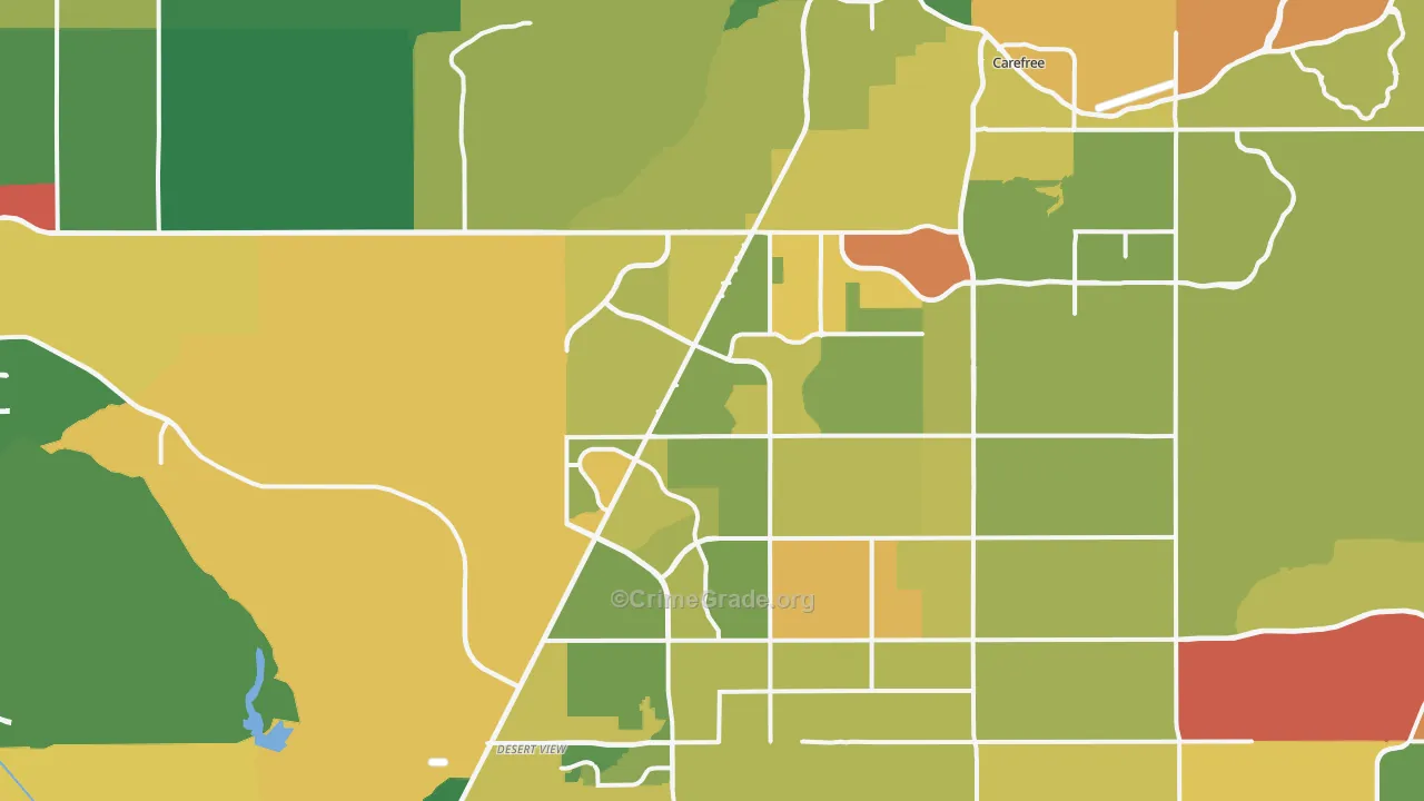 Cave Creek, AZ Map of Robbery Rates