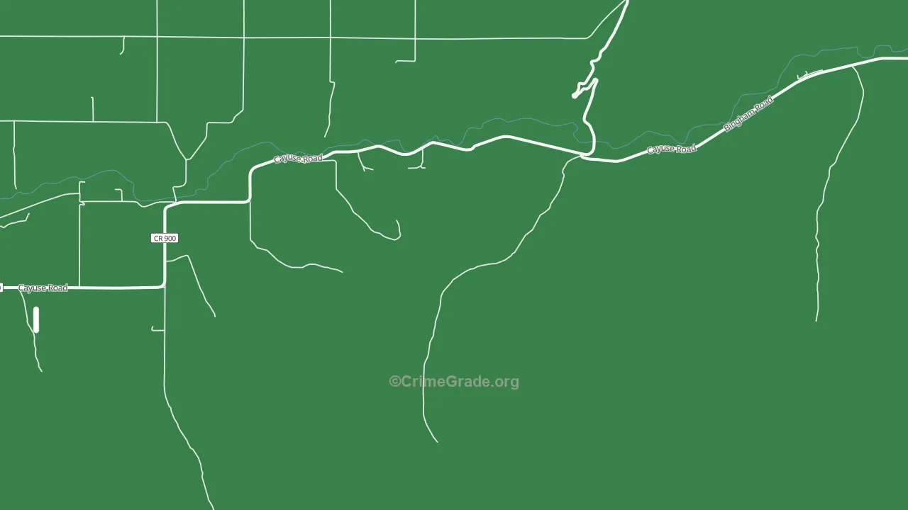 Cayuse, OR Map of Robbery Rates