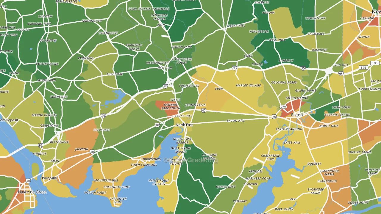 Cecil County, MD Map of Robbery Rates