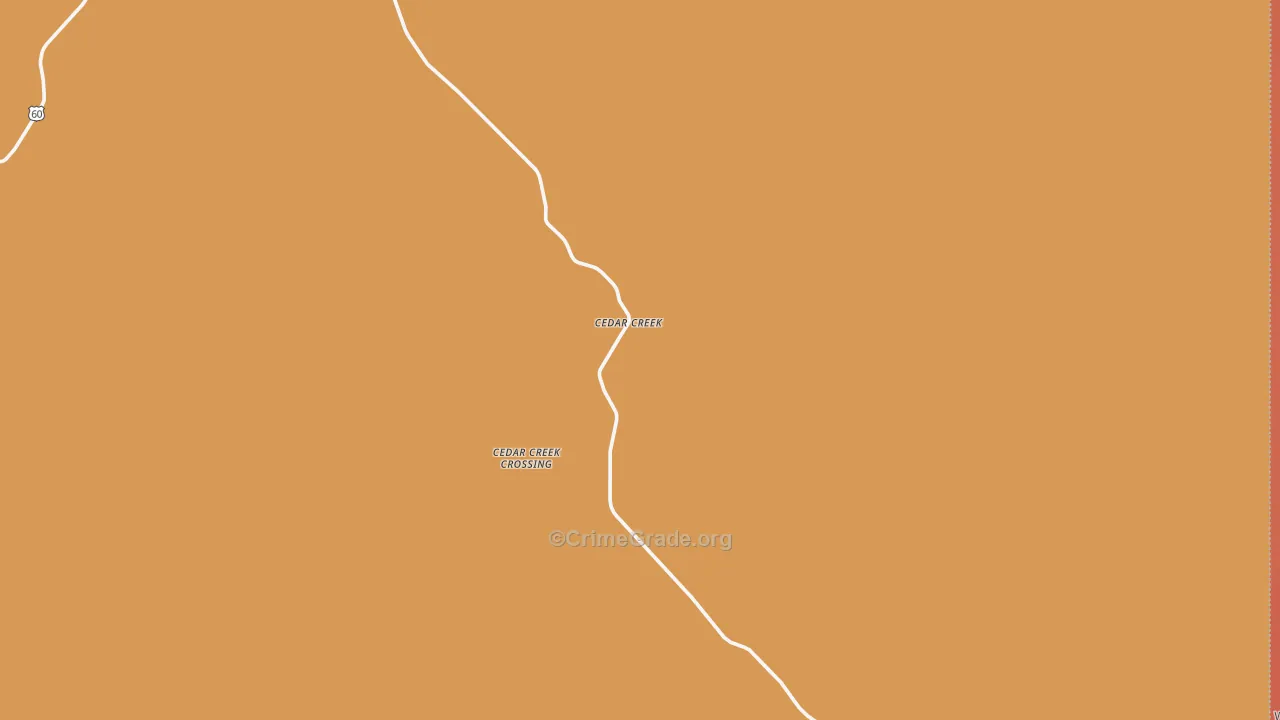 Cedar Creek, AZ Map of Robbery Rates