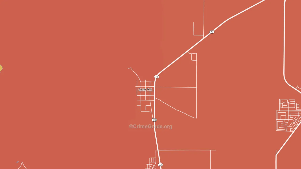 Cedar Fort, UT Map of Robbery Rates