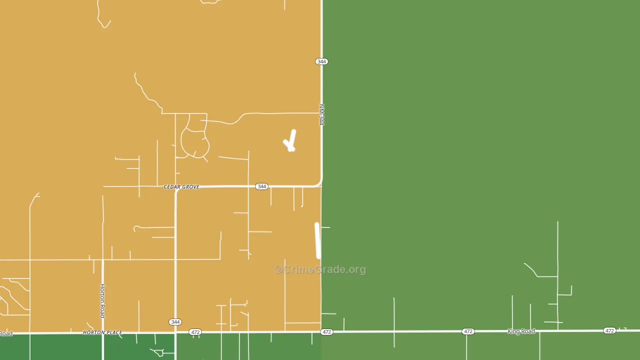 Cedar Grove, NM Map of Robbery Rates