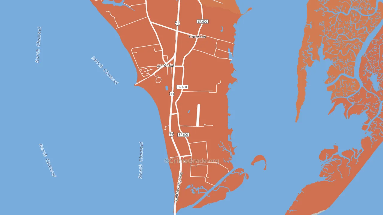 Cedar Grove, VA Map of Robbery Rates