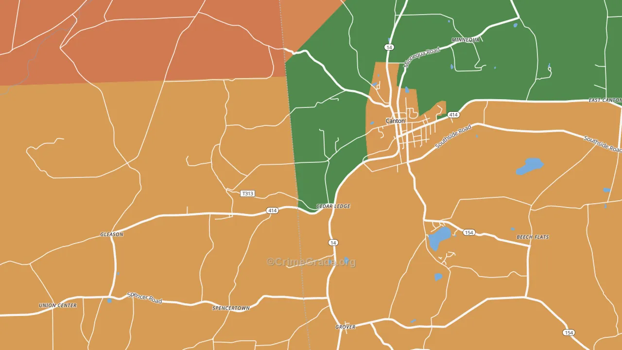 Cedar Ledge, PA Map of Robbery Rates