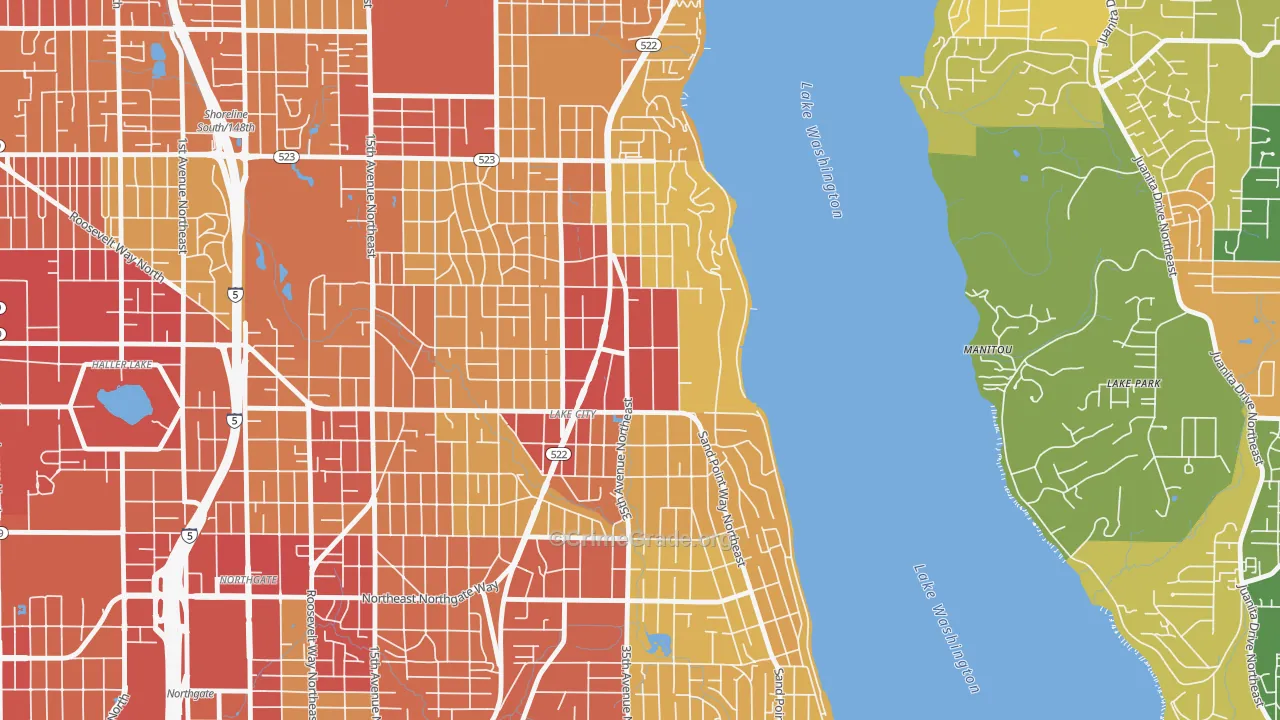 Cedar Park, Seattle, WA Map of Robbery Rates