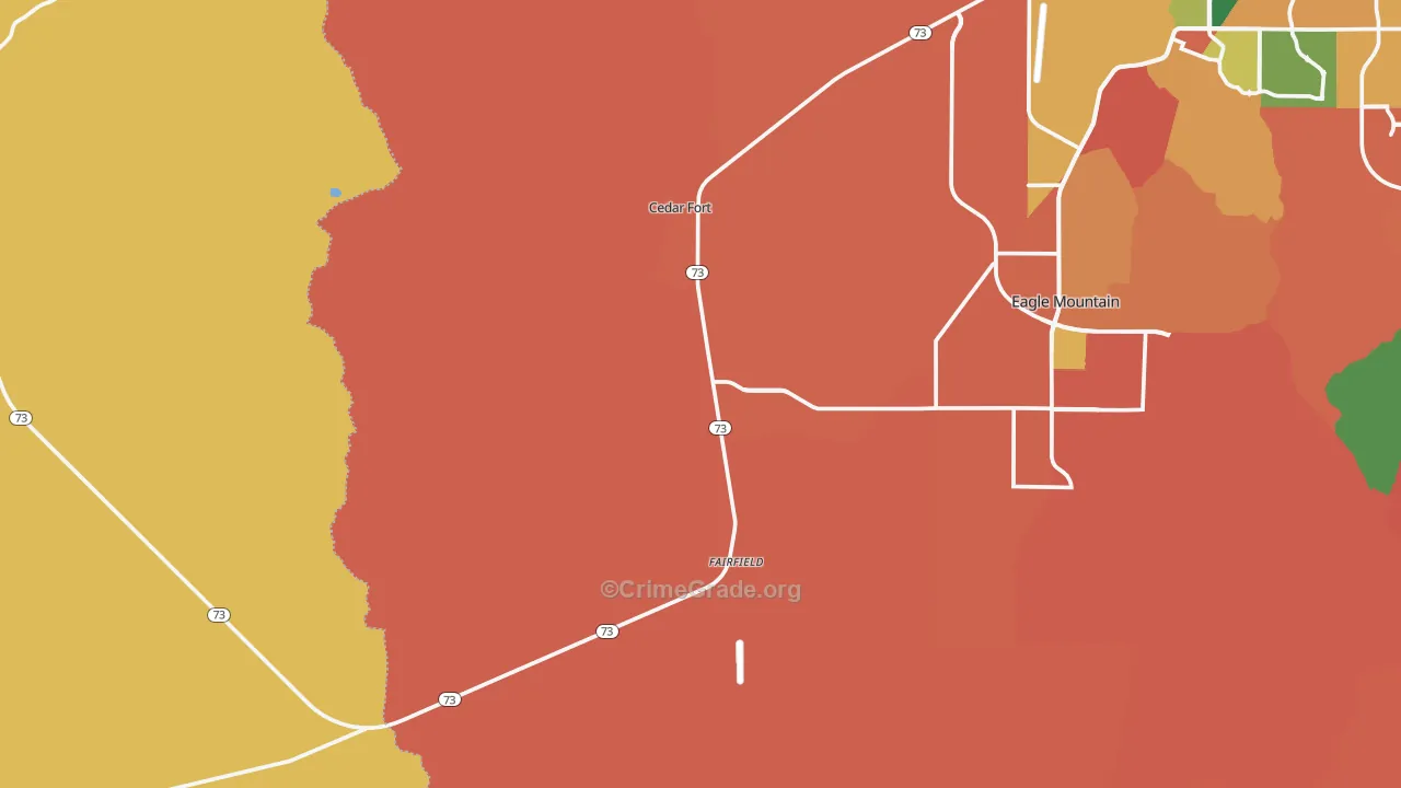 Cedar Valley, UT Map of Robbery Rates