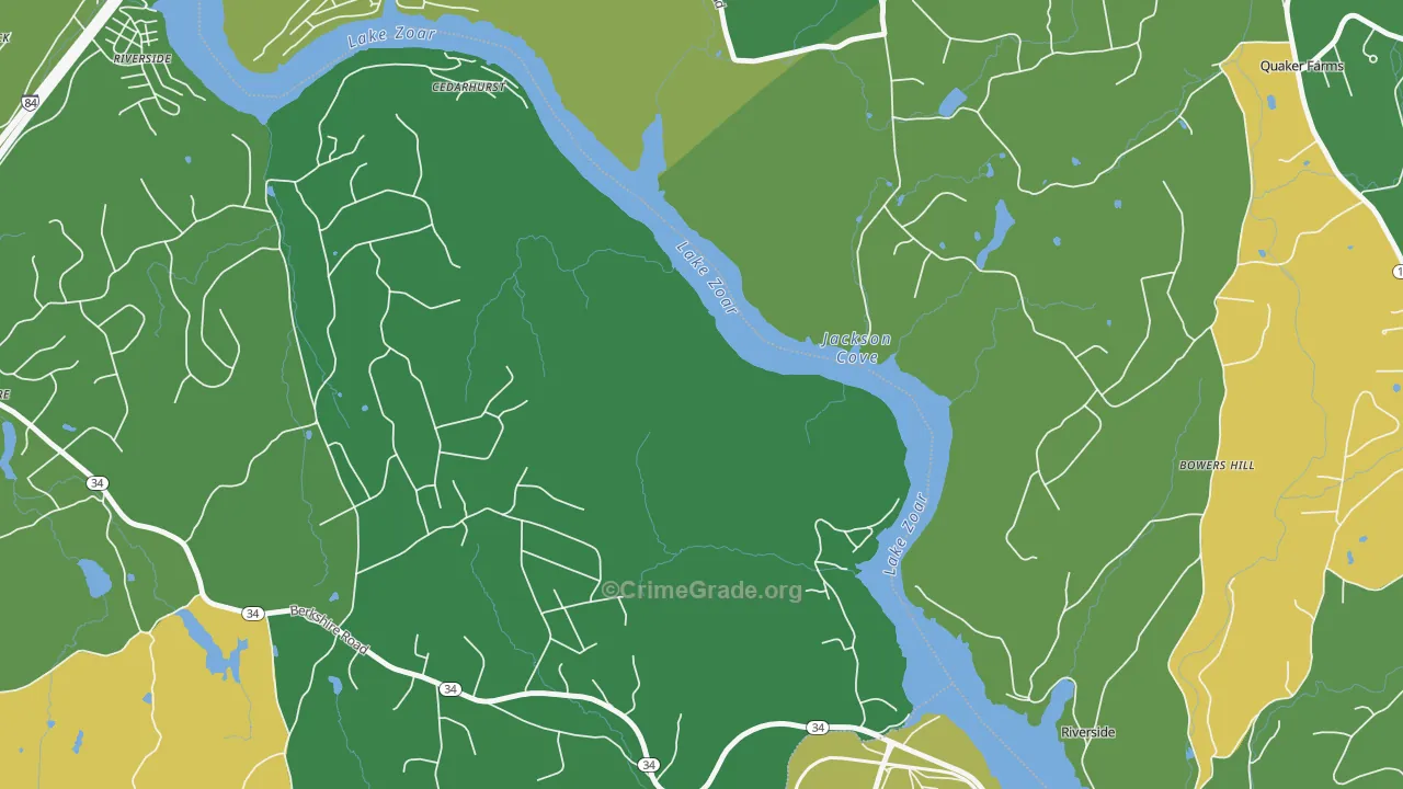 Cedarhurst, CT Map of Robbery Rates