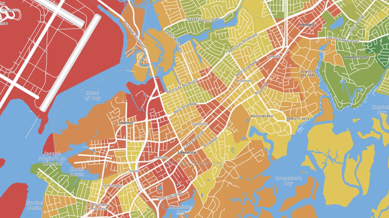 Cedarhurst, NY Map of Robbery Rates