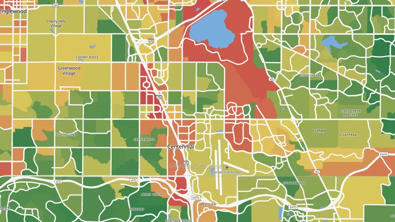 Centennial, CO Map of Robbery Rates