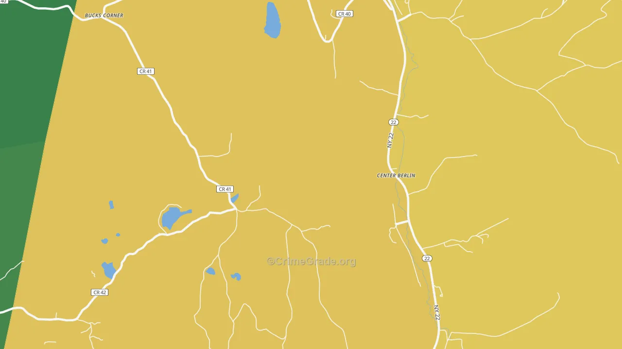 Center Berlin, NY Map of Robbery Rates