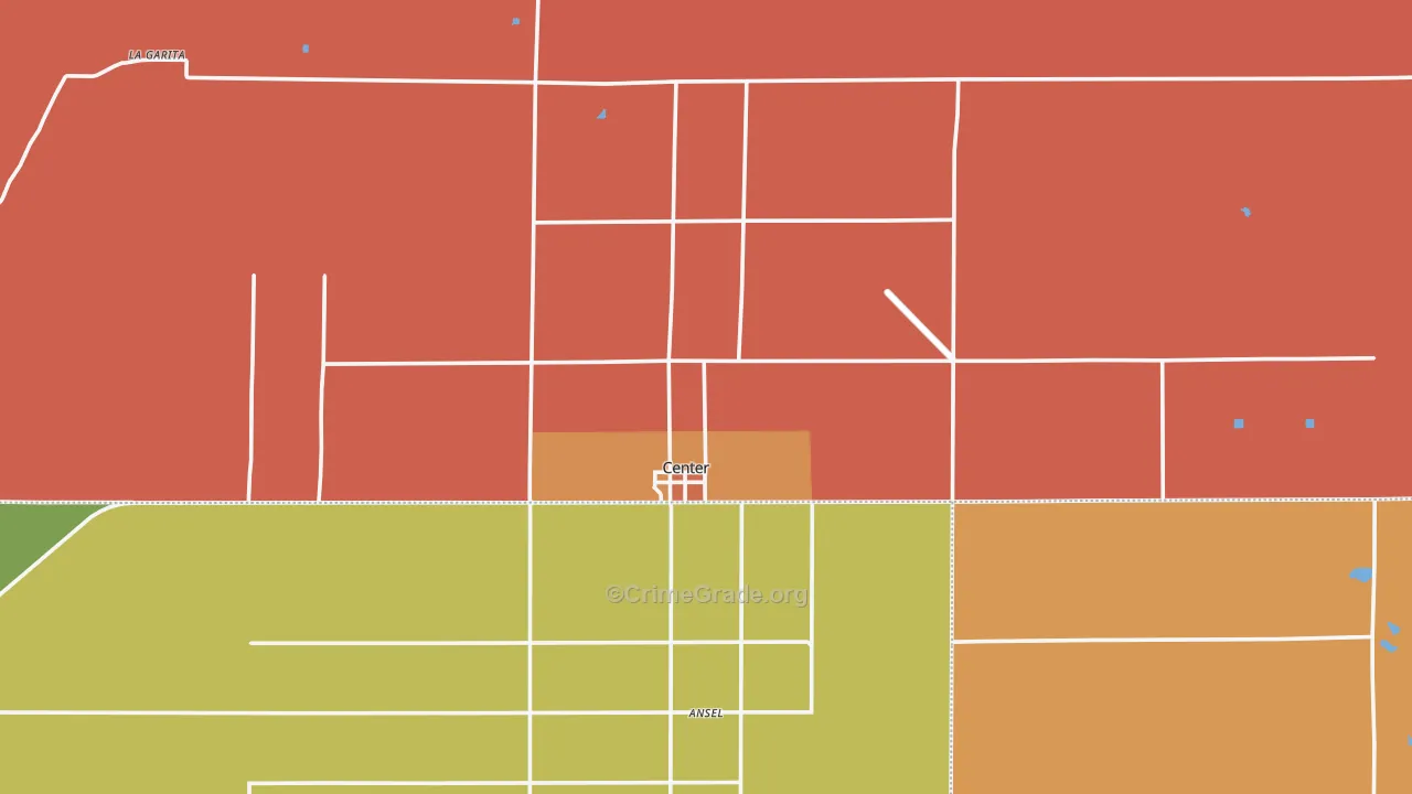 Center, CO Map of Robbery Rates