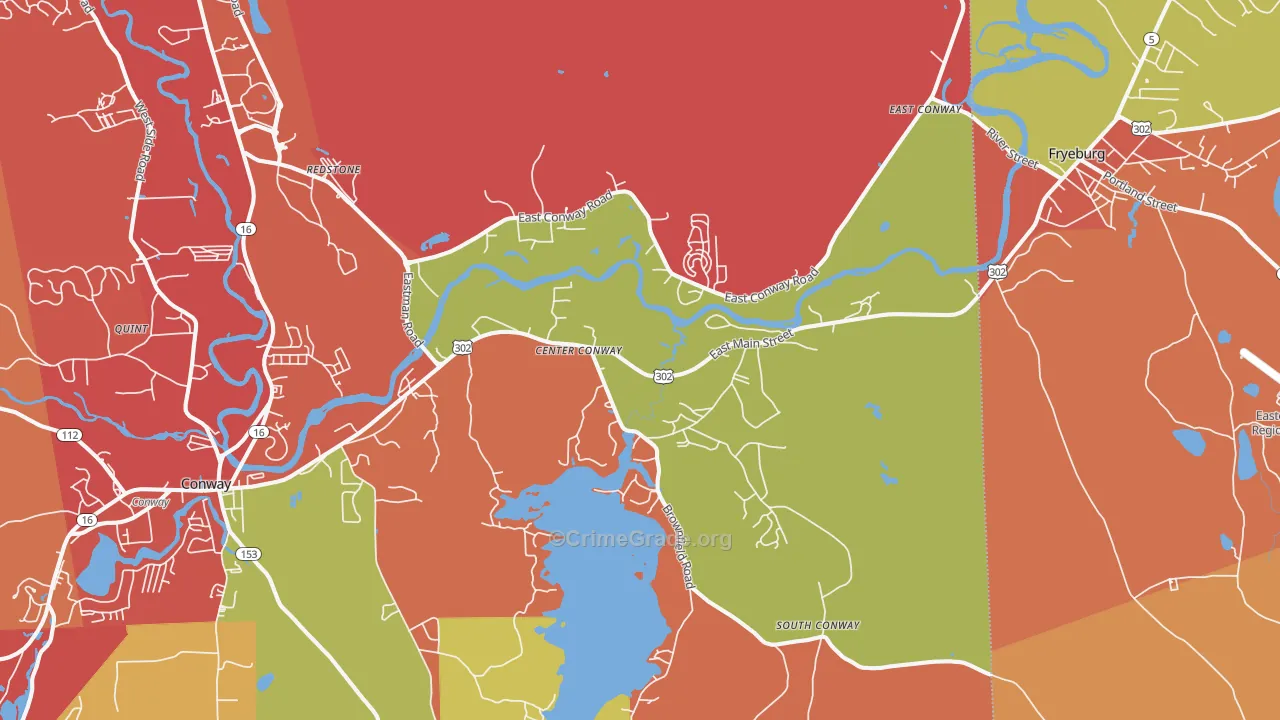 Center Conway, NH Map of Robbery Rates