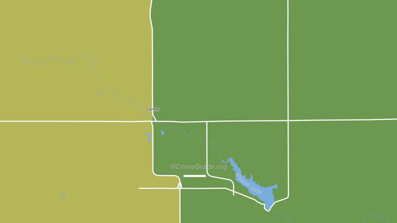 Center, ND Map of Robbery Rates