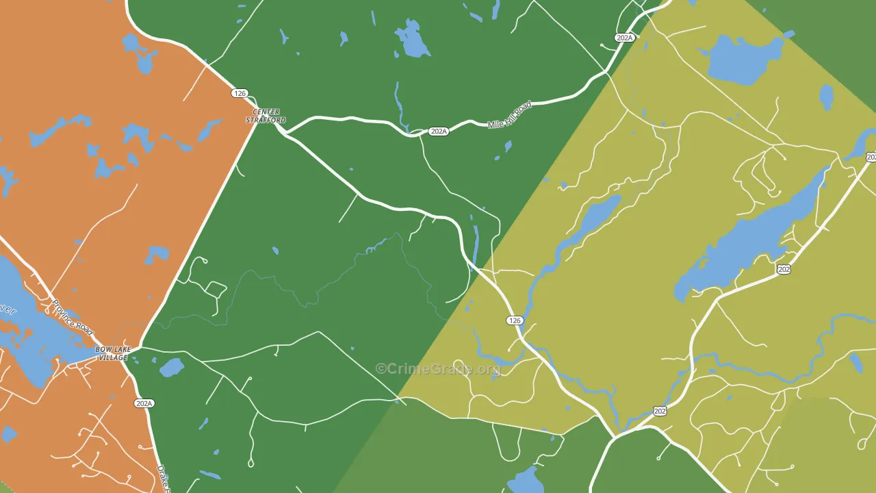Center Strafford, NH Map of Robbery Rates