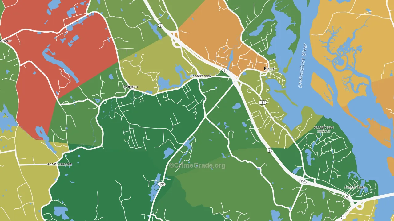 Centerbrook, CT Map of Robbery Rates
