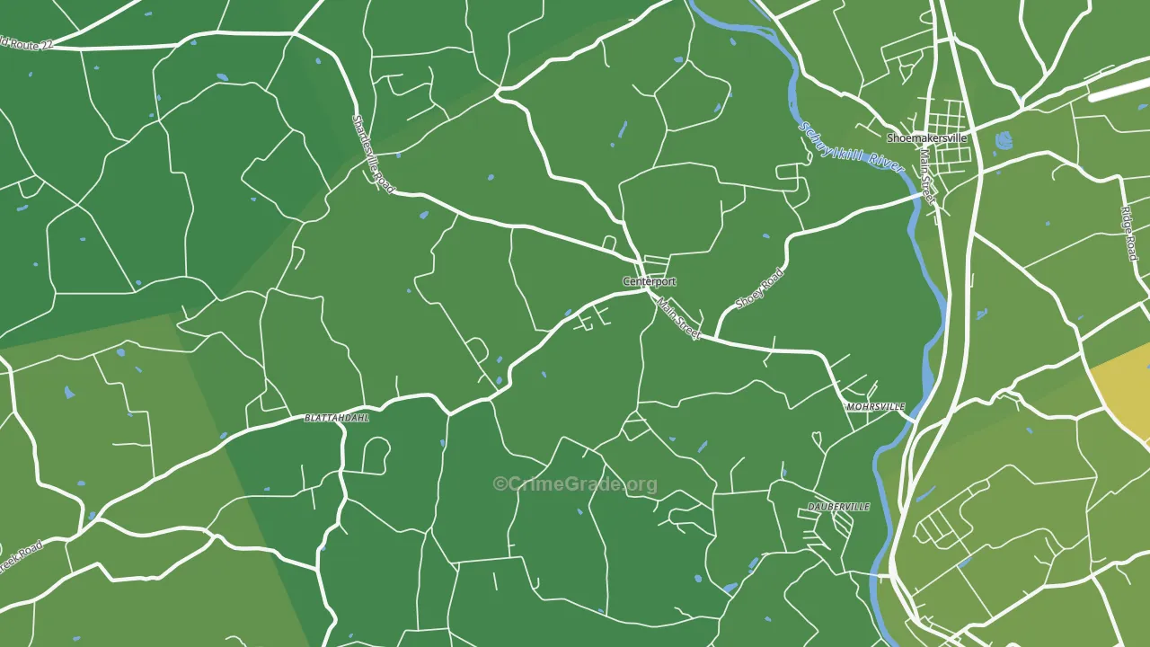Centerport, PA Map of Robbery Rates
