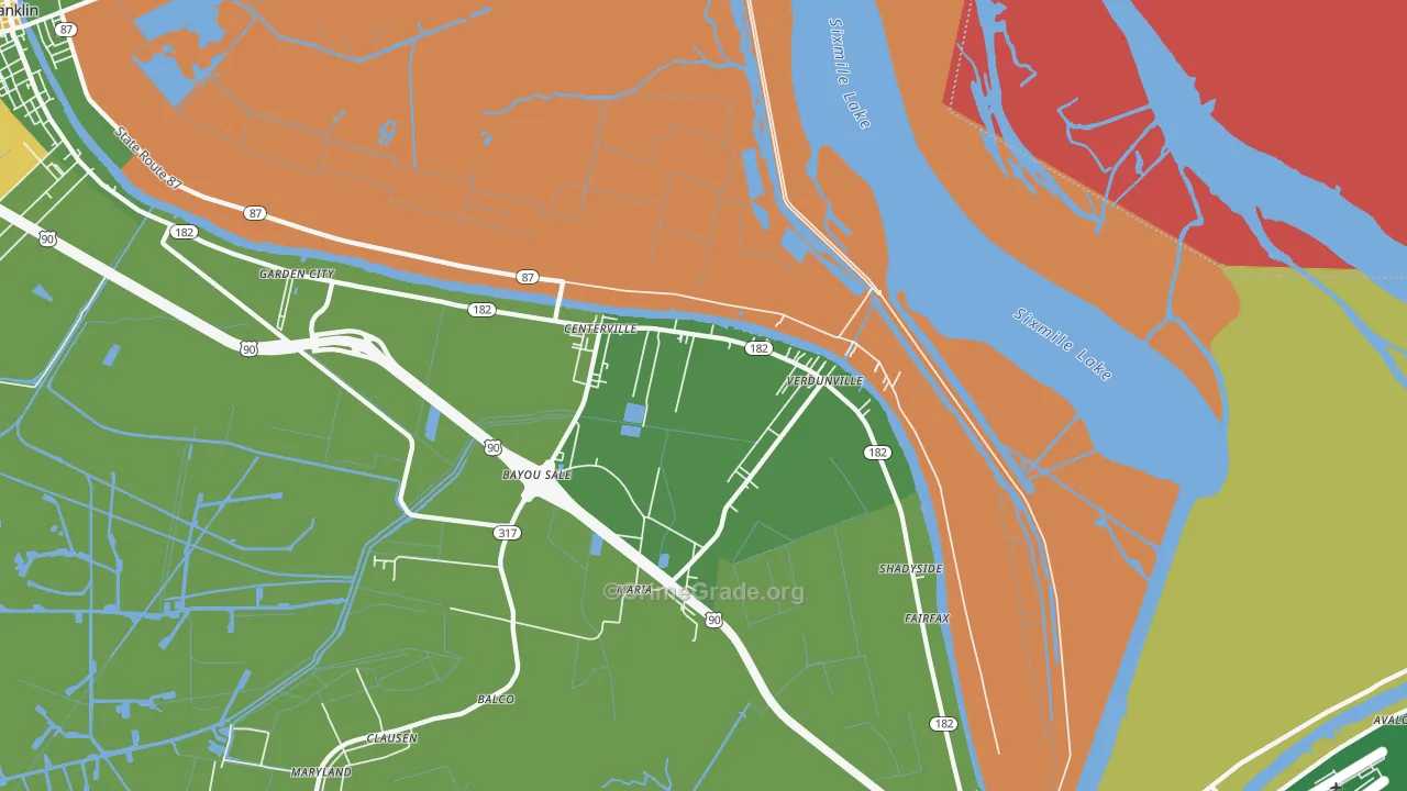 Centerville, LA Map of Robbery Rates