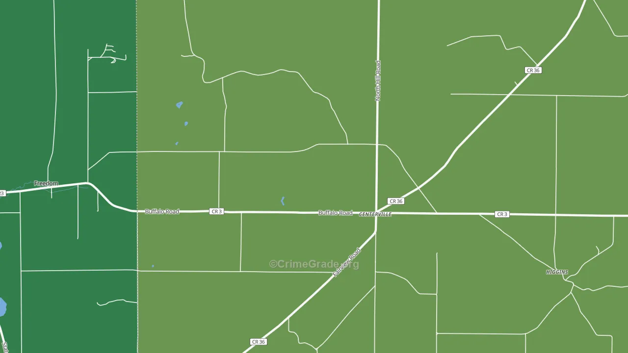 Centerville, NY Map of Robbery Rates
