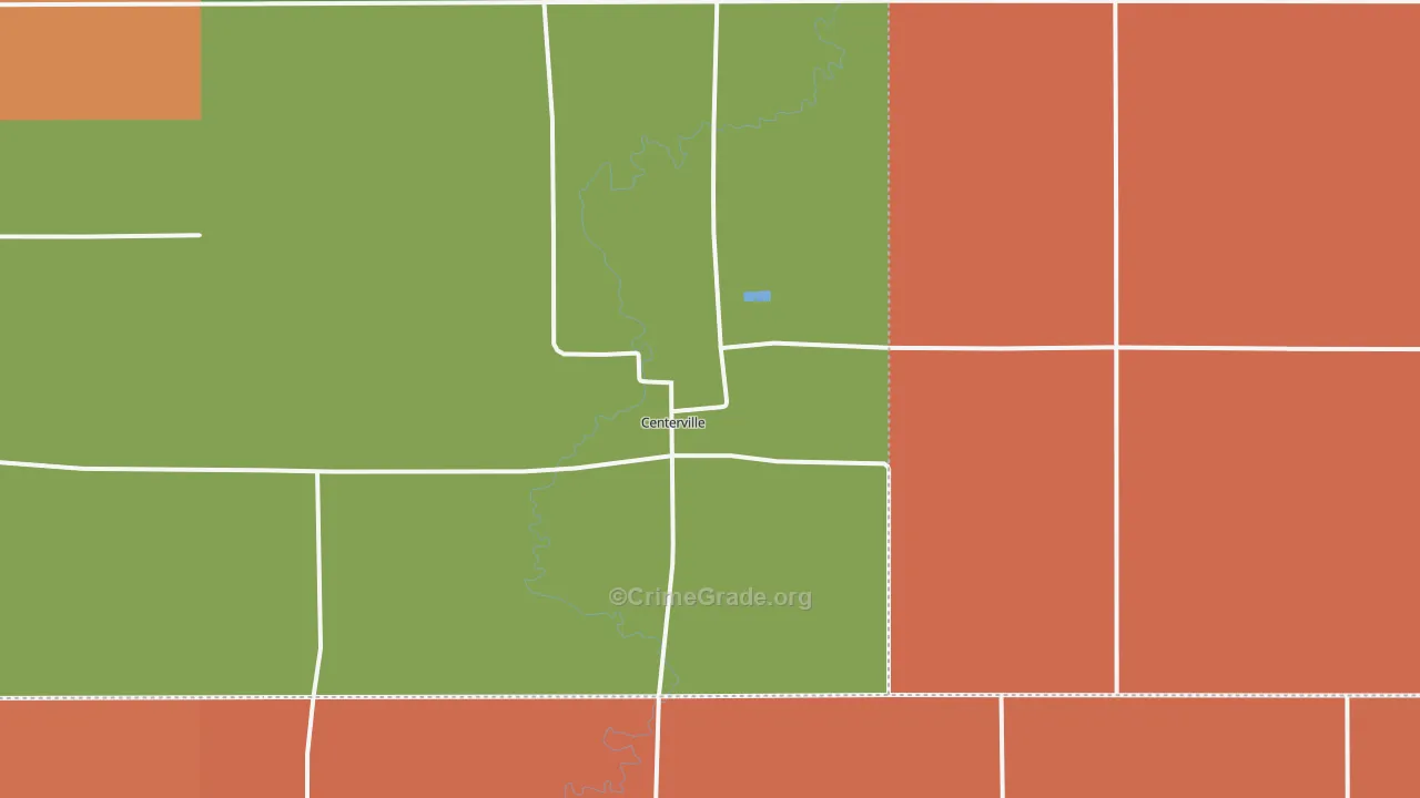 Centerville, SD Map of Robbery Rates