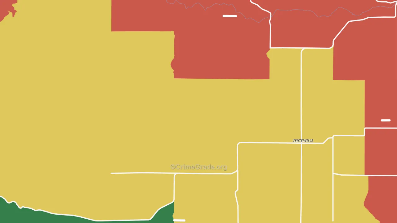 Centerville, WA Map of Robbery Rates