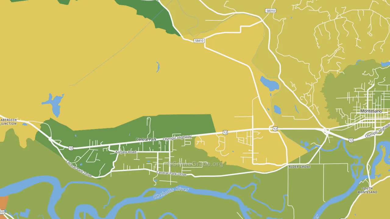 Central Park, WA Map of Robbery Rates