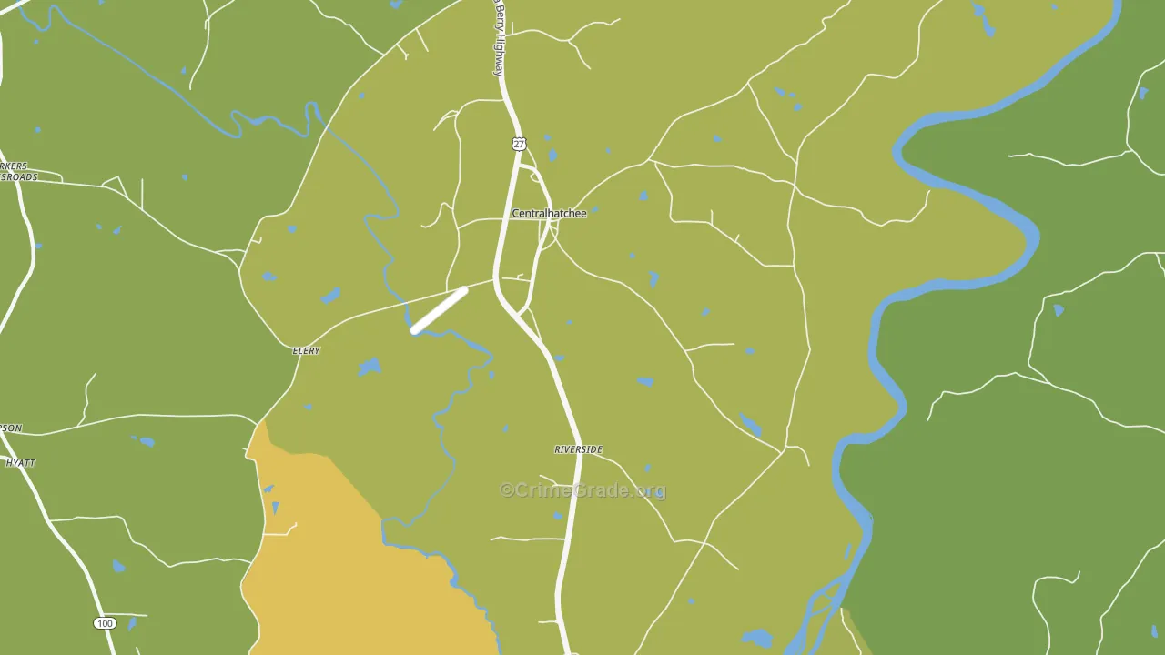 Centralhatchee, GA Map of Robbery Rates