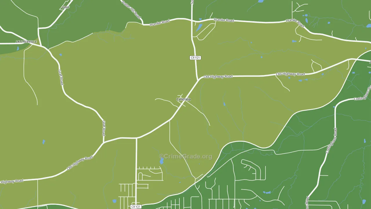 Centralia, IA Map of Robbery Rates