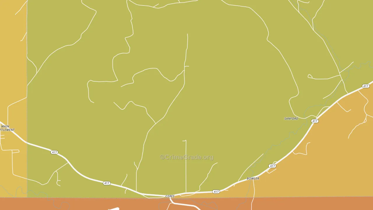 Ceres, NY Map of Robbery Rates