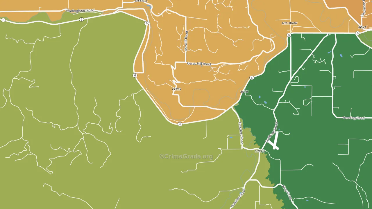 Ceres, WA Map of Robbery Rates