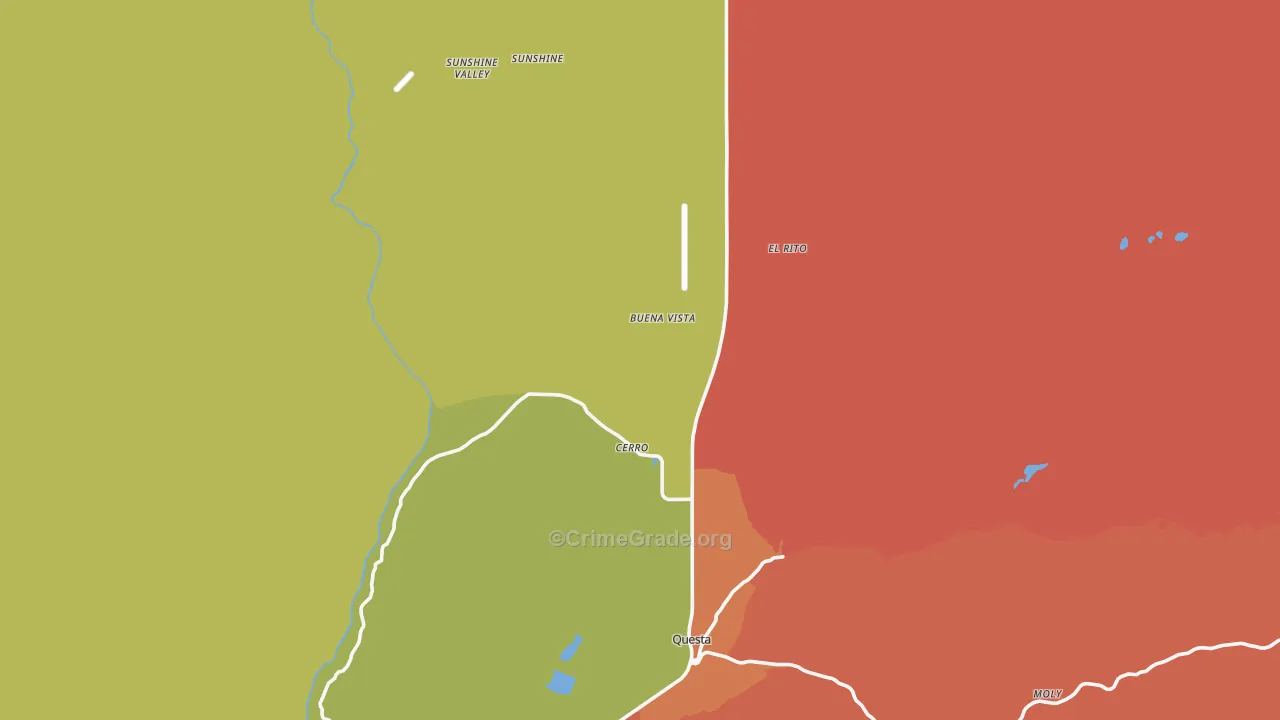 Cerro, NM Map of Robbery Rates