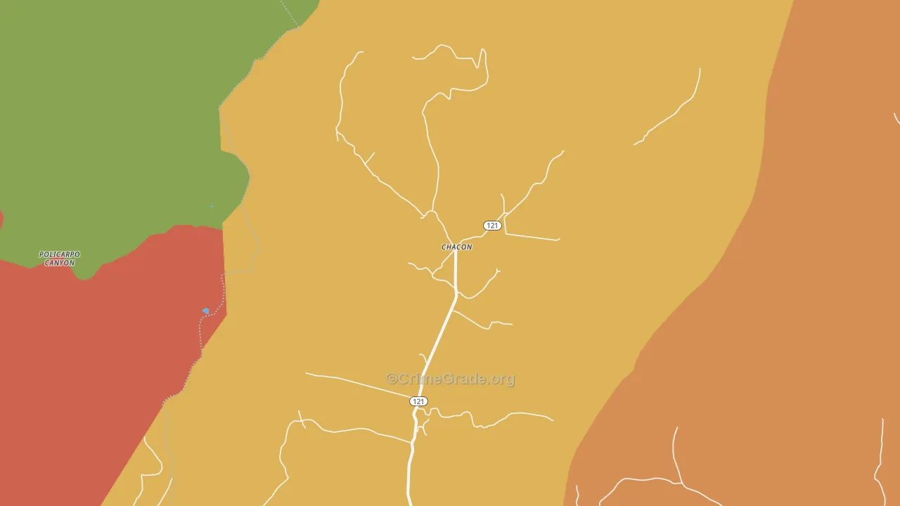 Chacon, NM Map of Robbery Rates